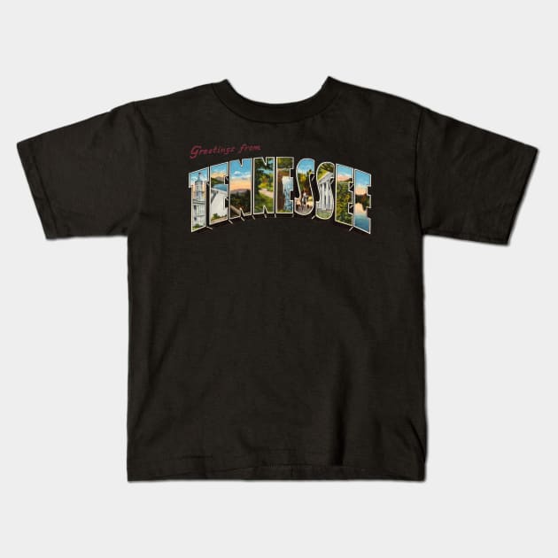 Greetings from Tennessee Kids T-Shirt by reapolo